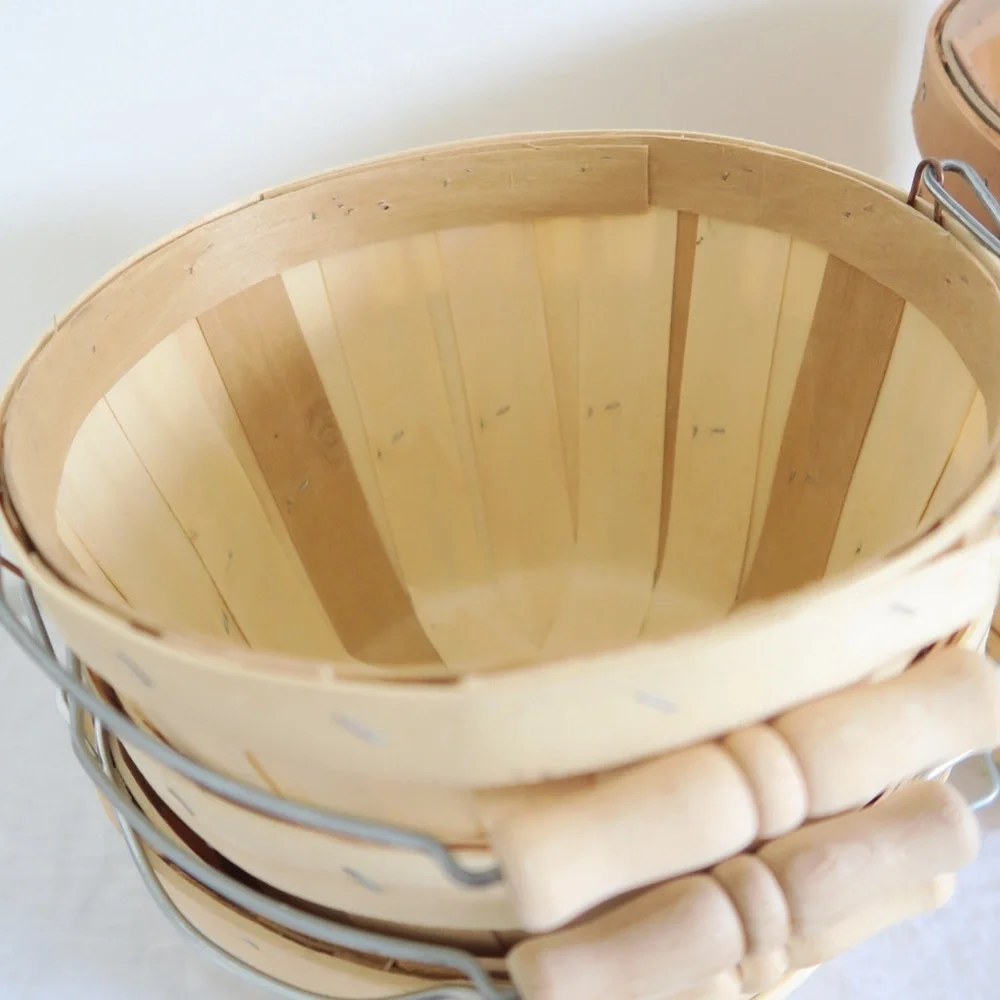 Set of 5 Wooden Produce Baskets 🍎🍊🍋